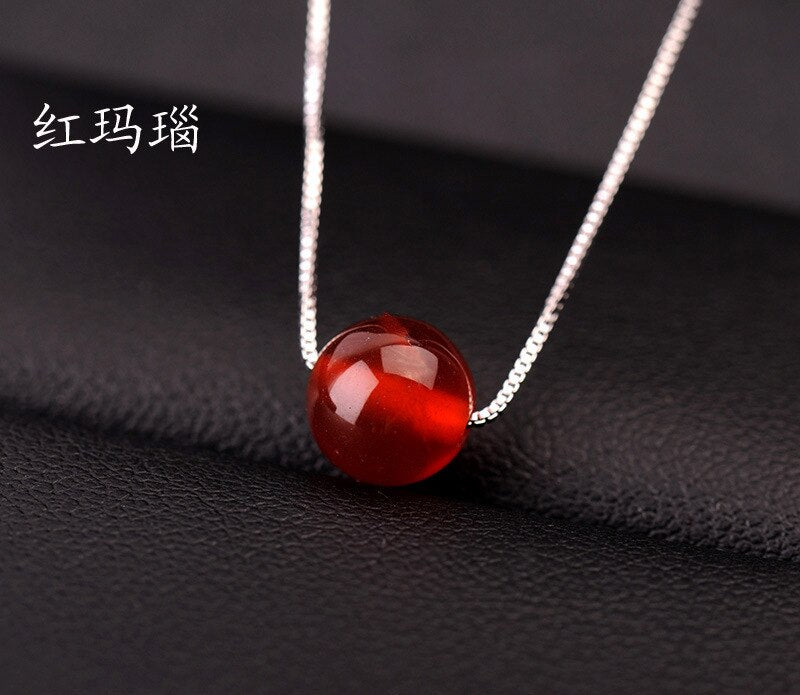 Plated Necklace Fashion Jewelry Natural Stone Crystal Bead Necklace for Women