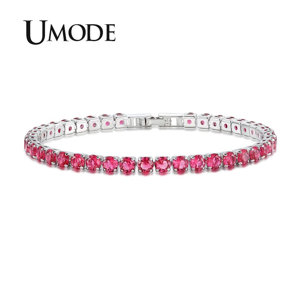 UMODE NEW Clear Crystal Tennis Bracelet for Women Bracelet men&#39;s Cubic Zirconia Jewelry Party Wedding Hip Pop Accessorie UB0097D