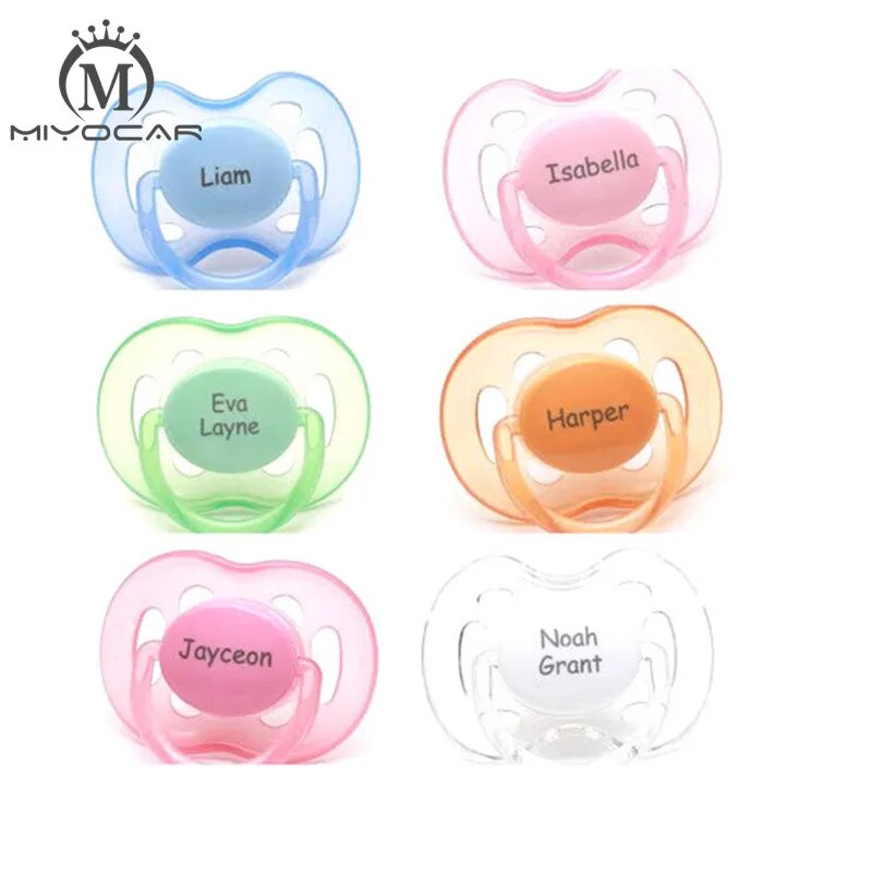 MIYOCAR personalized any name can make 2 pcs pacifier dummy unique gift to baby custom pacifier