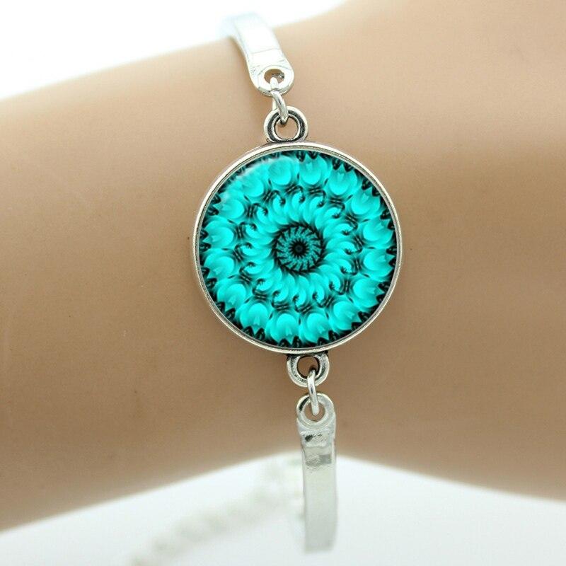 TAFREE Brand Indian henna Yoga jewelry om symbol Buddhism zen colorful Mandala flower bracelet for women friends gifts NS323