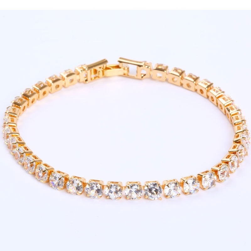 4mm Cubic Zirconia Tennis Bracelet For Women Silver Color Bracelets