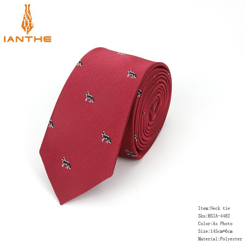 2018 Brand New Tie For Men Polyester Jacquard Animal Necktie for Wedding Business Suits 6cm Skinny Dot Neck Ties Slim Gravatas