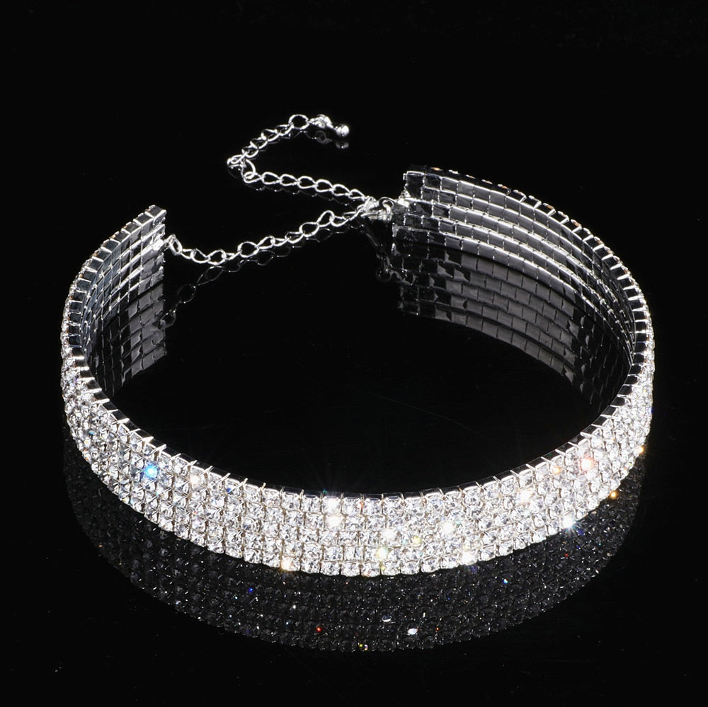 2023 Classic Elegant Tassel Crystal Bridal Jewelry Sets African Rhinestone Wedding Necklace Earrings Bracelet Sets WX081