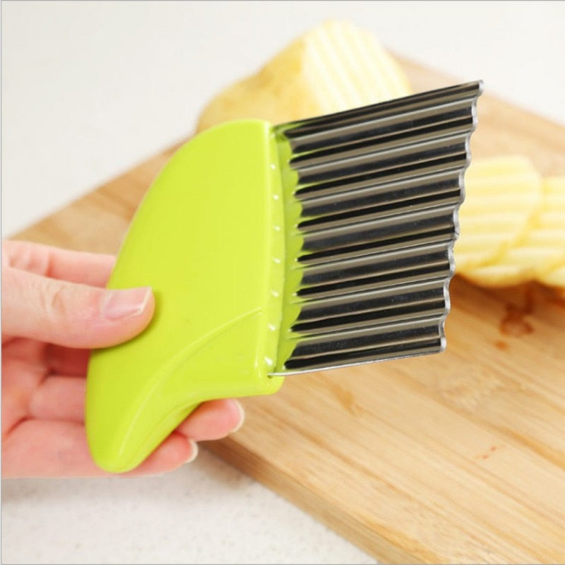 Stainless Steel Potato Chips Making Peeler Cutter Vegetable Kitchen Knives Fruit Tool Knife Accessories Wavy Cutter Dropshiping