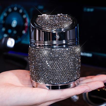 Handmade Diamond Car Ashtray Portable Smokeless Can Vehicle Cigarette Holder Smoke Universal Cylinder Holder Car Accessories