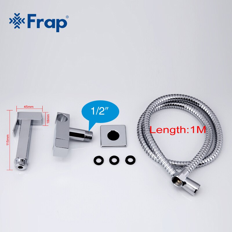 Frap 1 Set Solid Brass Single Cold Water Corner Valve Bidet faucets Function square Hand Shower Head Tap Crane 90 Degree Switch