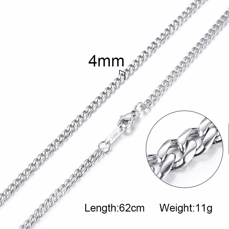 Vnox 3-6MM Tone Snake Cocoon Curb Link Flat Box Wheat Chains Stainless Steel Men Necklace Choker Jewelry 24 inch