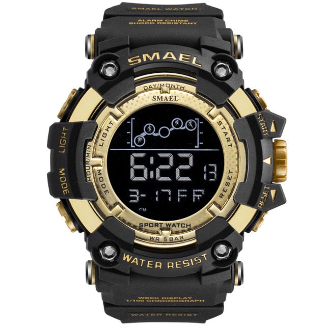 SMAEL Mens Watch Military Waterproof Sport WristWatch Digital Stopwatches for Men 1802 Military Electronic Watches Male Clock