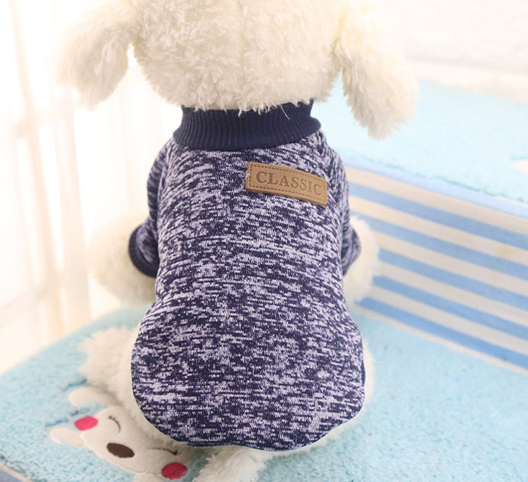 Pet Dog Clothes Sweater  For Small Medium Dog Jeans Chihuahua Pet Knit Coat dog Five Size  Cotton Chihuahua Grey XS-XXL PETASIA