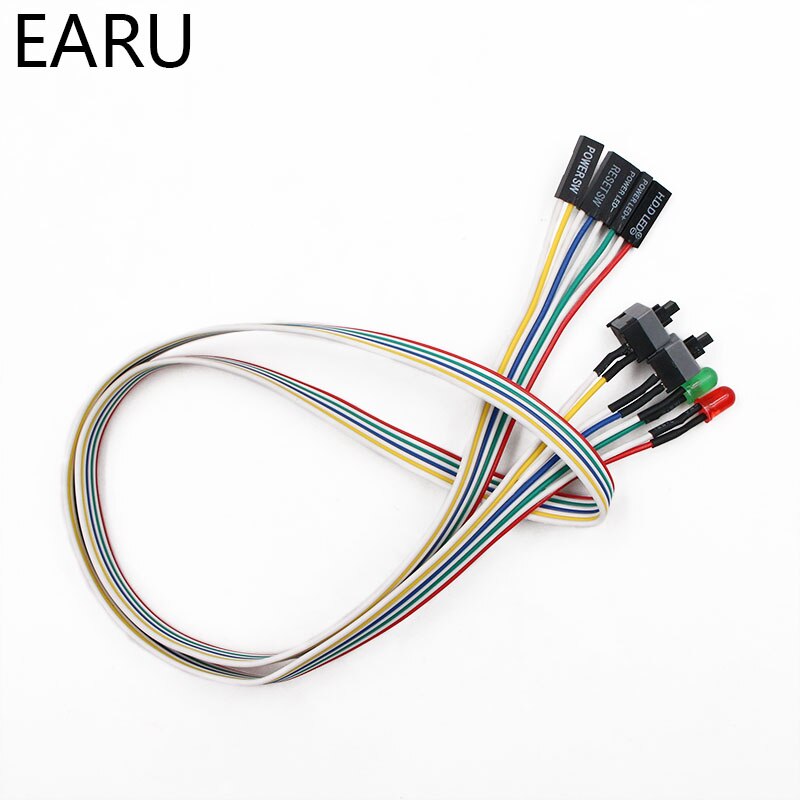 68CM Slim ATX PC Compute Motherboard Power Cable Original On/Off/Reset with LED Light PC Power Reset Switch Push Button Switch