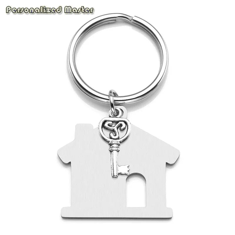 Personalized Master Engraving Texts Key Chains Custom Stainless Steel New House Keychain Housewarming Gift First Home Keyring