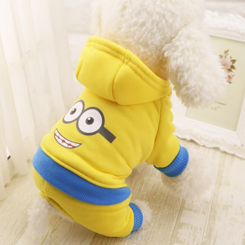 New Dog Hoodies Warm Winter Dog Clothes Fleece 4 legs Dogs Costume Cute Pet Coat Jacket Cartoon Jumpsuit Clothing for Puppy Dogs