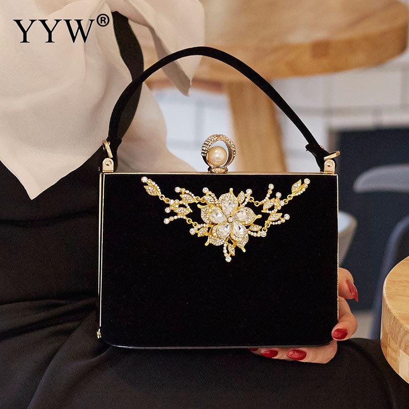 YYW Crystal Clutches Bag Party purse Women Evening Bags Handbag crossbody messenger bags wedding Purse Fashion Designer Chain