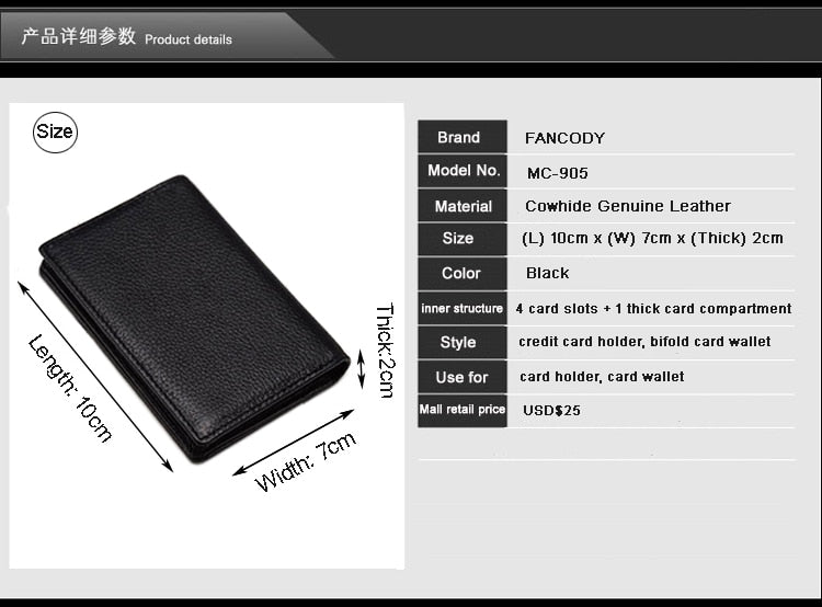 Luxury Fashion Genuine Leather card Wallets men credit card holders women card&ID holder male organizer Business card holder