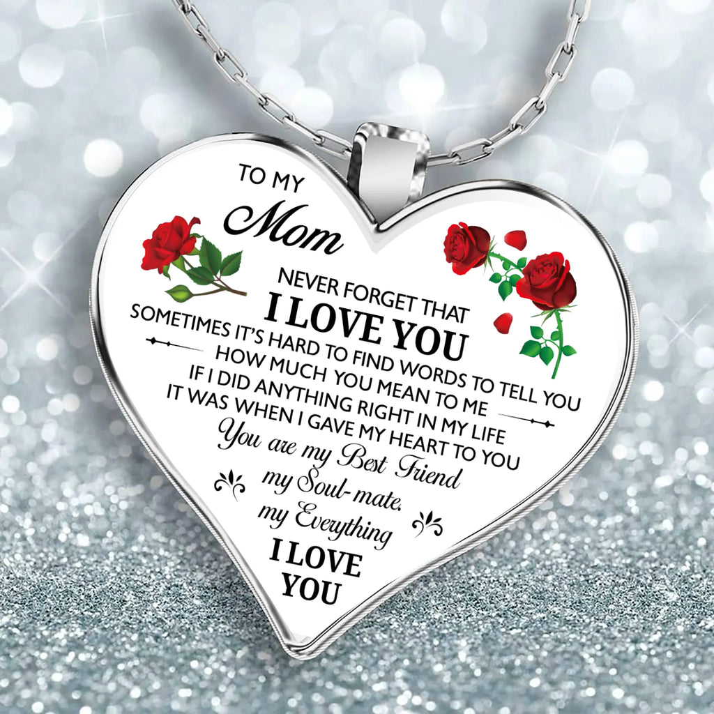 To My Mom Grandma Daughter Heart Necklace Silver Color Chain Necklaces For Women Love Mothers Day Jewelry Gift