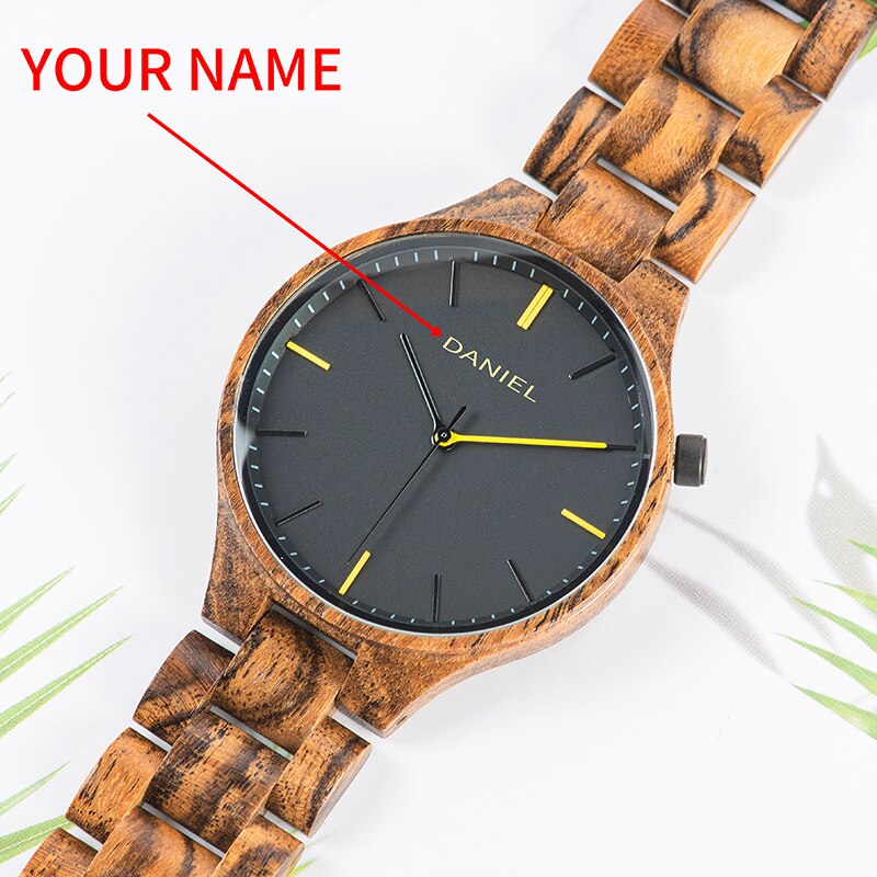 Cuatomize Name BOBO BIRD Wood Watch Men Top Luxury Brand Wristwatches Male Clock in Wooden Gift box Marriage anniversary gift