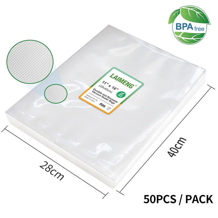 LAIMENG 50 Bags for Vacuum Packaging for Food Saver Vac Sealer Sous Vide Vaccume Pre-Cut Storage Bag For Vacuum Packer P105