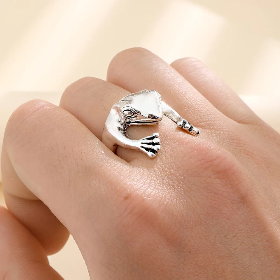 Cute Fortune Cat Animal Rings Couple Jewelry Adjustable Finger Rings For Men Lover Women Lady Girl Boy Male Valentine&#39;s Day Gift