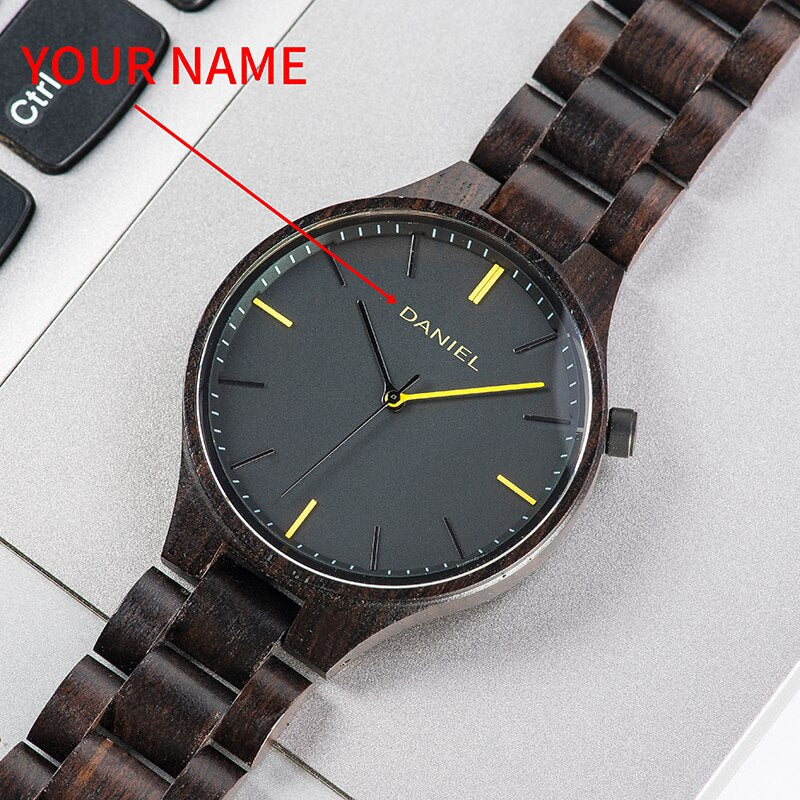 Cuatomize Name BOBO BIRD Wood Watch Men Top Luxury Brand Wristwatches Male Clock in Wooden Gift box Marriage anniversary gift