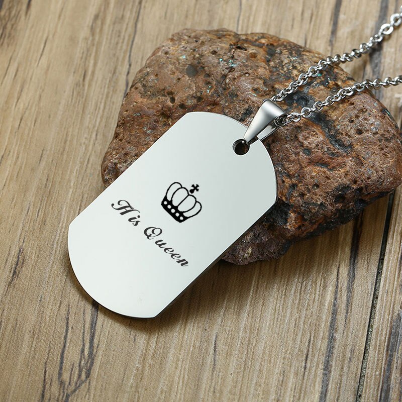 Minimalist Stainless Steel Dog Tag Pendant Necklace Customize Name Dad To My Son Personalized Family BFF