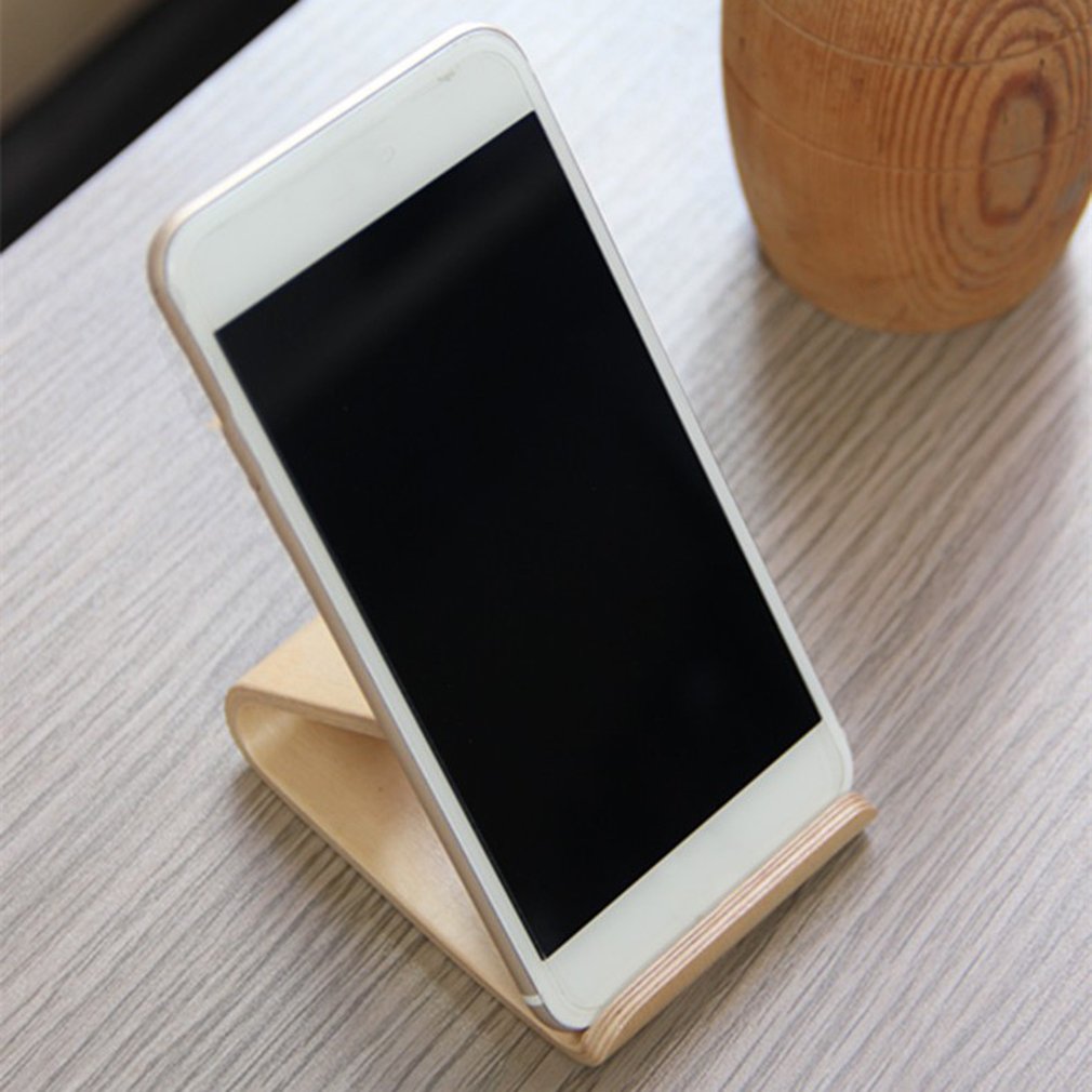 Creative Solid Wood Phone Holder Universal Mobile Desktop Stand Multifunction Tablet Stand Charging Stand Wooden Base