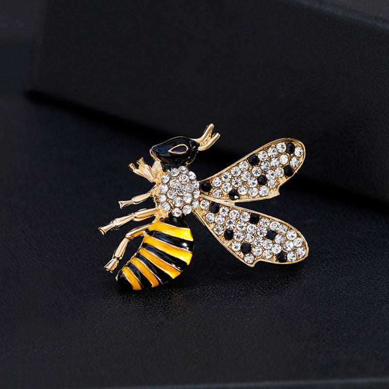 Jewelry Honey Bee Crystal Cubic-Zirconia Enamel Collection Accessories Brooch Pin Gift Women