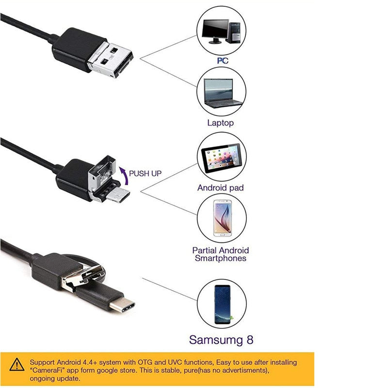 QZT Micro USB Endoscope Camera WIFI Borescope Inspection Camera Waterproof WIFI Mini Endoscope Camera For IPhone Android Phone