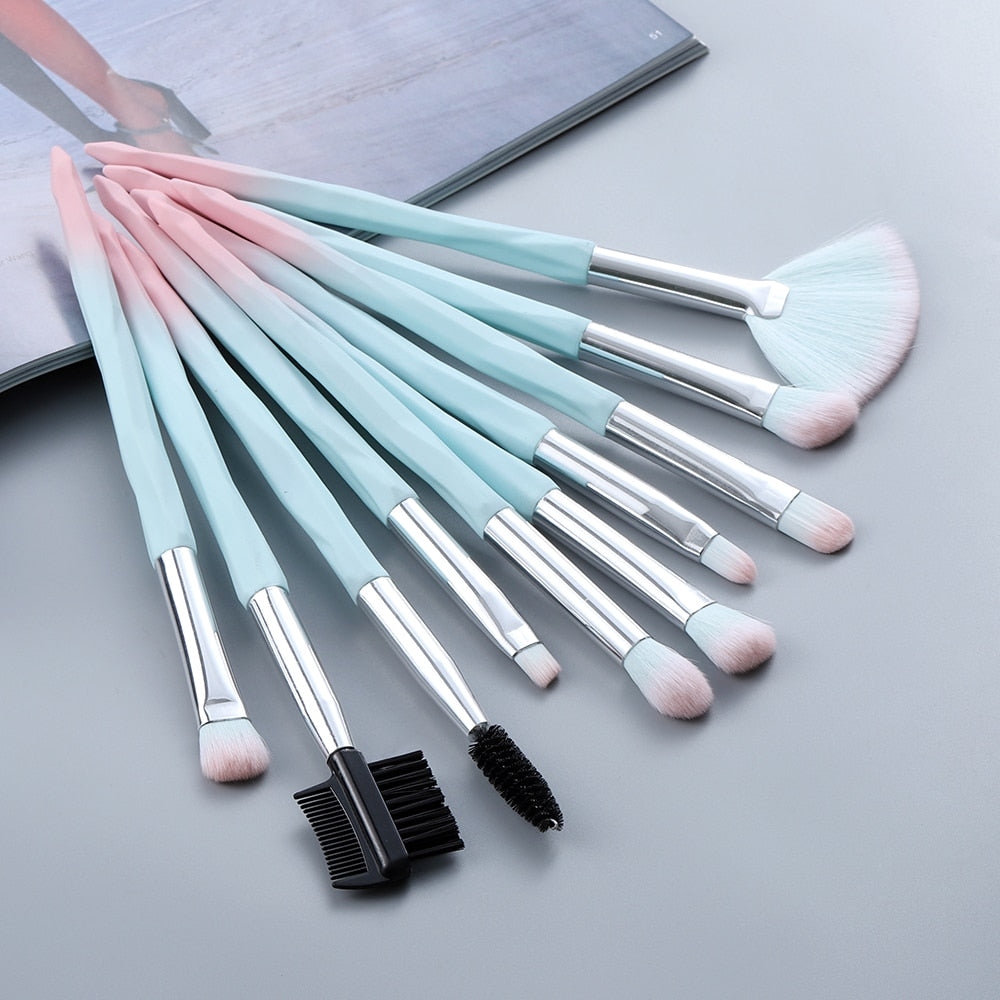 FLD 13/5 pcs Blue Makeup Brushes Set Face Eye Lip Eyeshadow Eyebrow Comb Eyelash Spoolies Foundation Powder Brush Tools Cosmetic