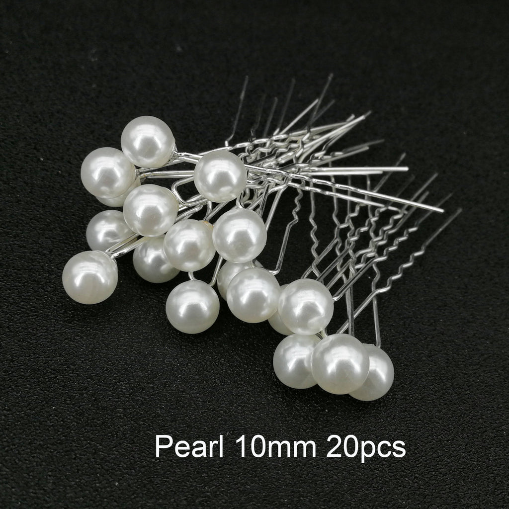 Women U-shaped Pin Metal Barrette Clip Hairpins Simulated Pearl Bridal Tiara Hair Accessories Wedding Hairstyle Design Tools