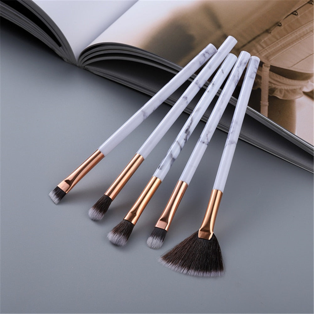 FLD 5-15Pcs Makeup Brushes Tool Cosmetic Set Beauty Powder Foundation Eye Shadow Eyebrow Fan Blush Blending Make Up Brush Kit