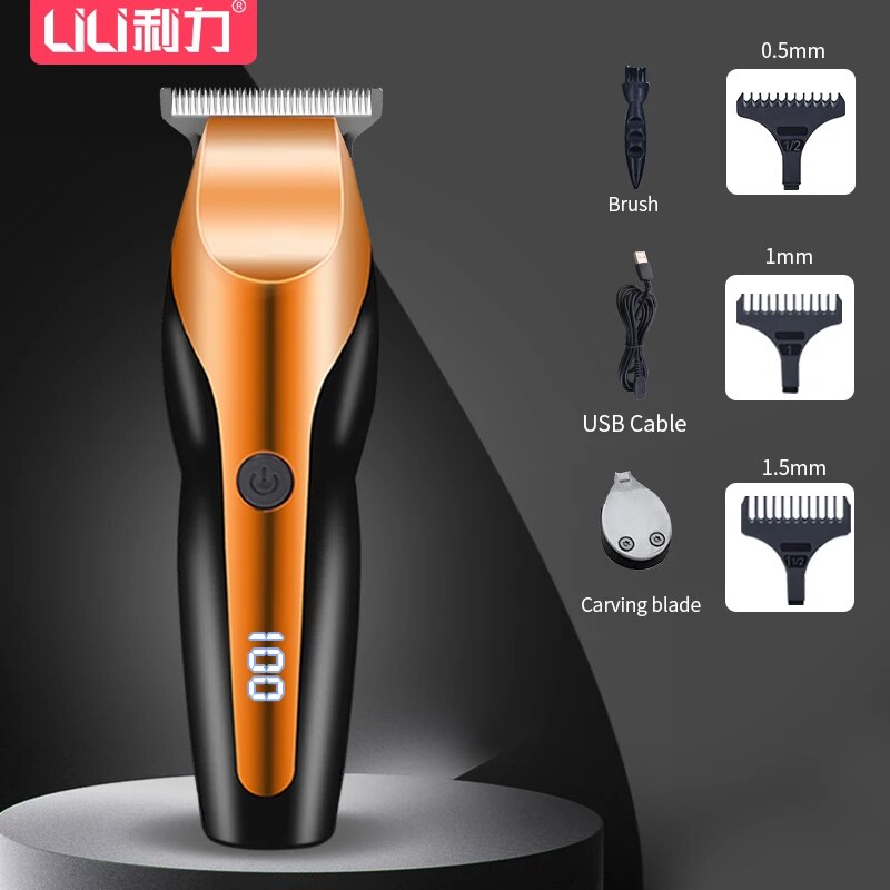 100-240 Professional Hair Clipper Cordless Electric Hair Trimmer 0 mm Hair Cutting Machine BCeard Trimmer Rechargeable