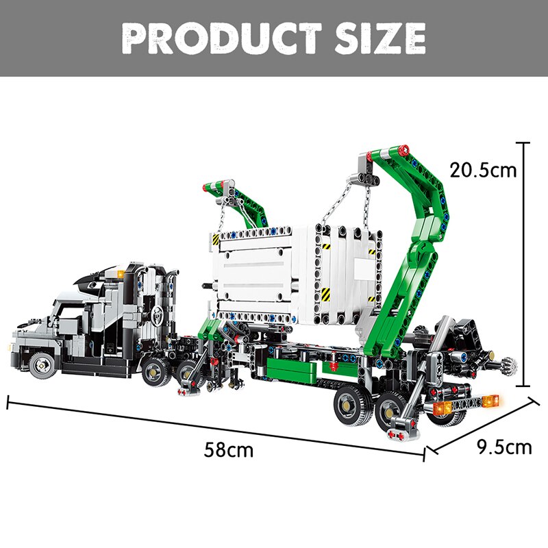 Promotion 1202pcs City Big Truck Engineering Buiding Blocks Mark Container Vehicles Car Figures Bricks Toys For Children