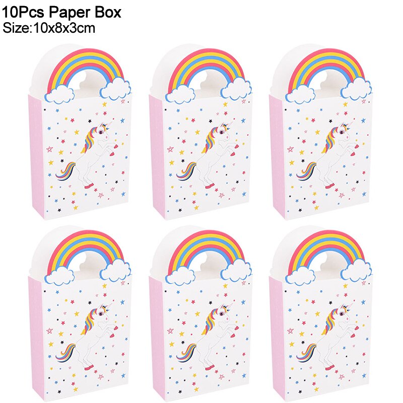 Unicorn Paper Candy Gift Bag Unicorn Party Cookie Popcorn Box for Kids Girl Birthday Party Decoration Supplies Baby Shower Favor