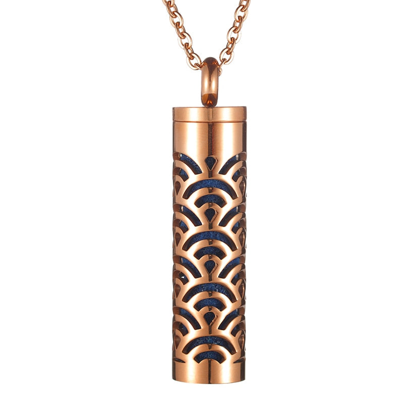 316L Stainless Steel Aromatherapy Locket Chain Necklace Essential Oil Diffuser Container Pendant Necklace Gift for Men/Women