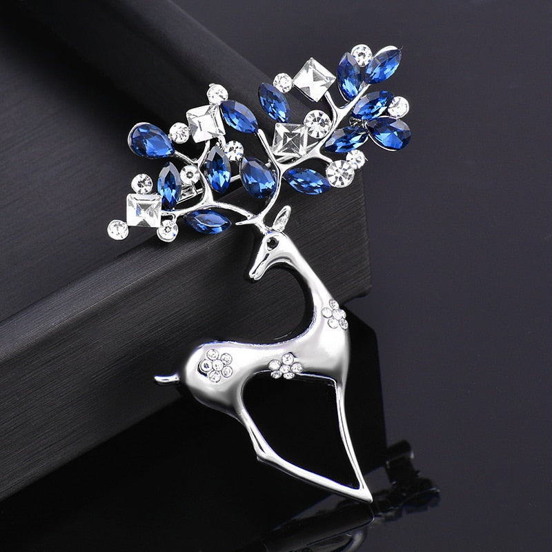 SINLEERY Chic Blue Cubic Zircon Brooch Elegnat Lady Brooch For Women Silver Color Accessories Fashion Jewelry ZD1 SSB
