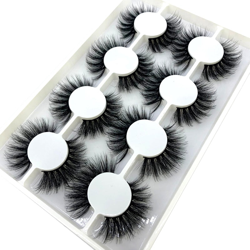 HBZGTLAD New 7/8 pairs 15-25mm natural 3D false eyelashes fake lashes makeup kit Mink Lashes extension mink eyelashes maquiagem