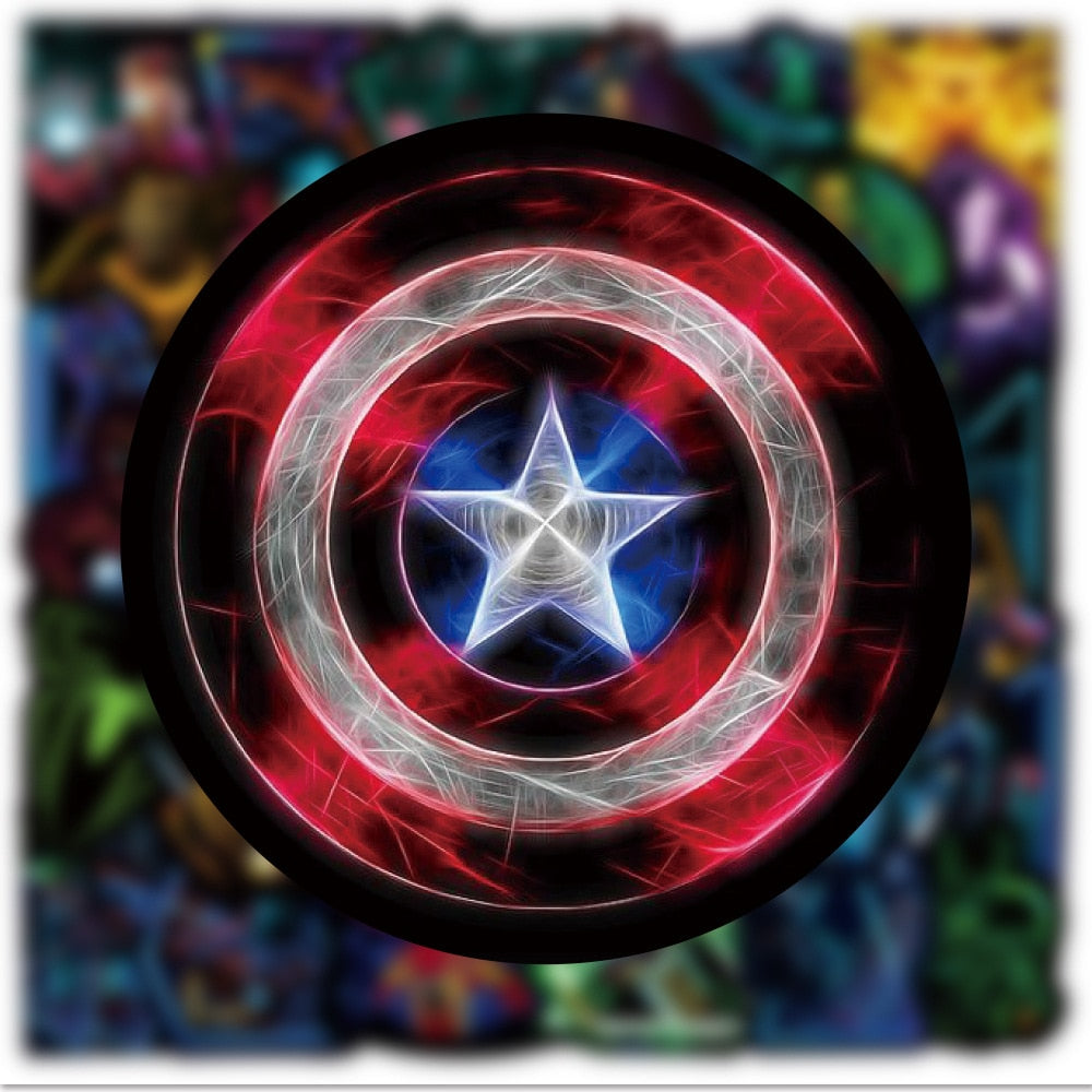 10/30/50/100PCS Disney Marvel Neon The Avengers Spider-Man Anime Stickers Luminous Car Laptop Phone Bike Vinyl Sticker for Kids