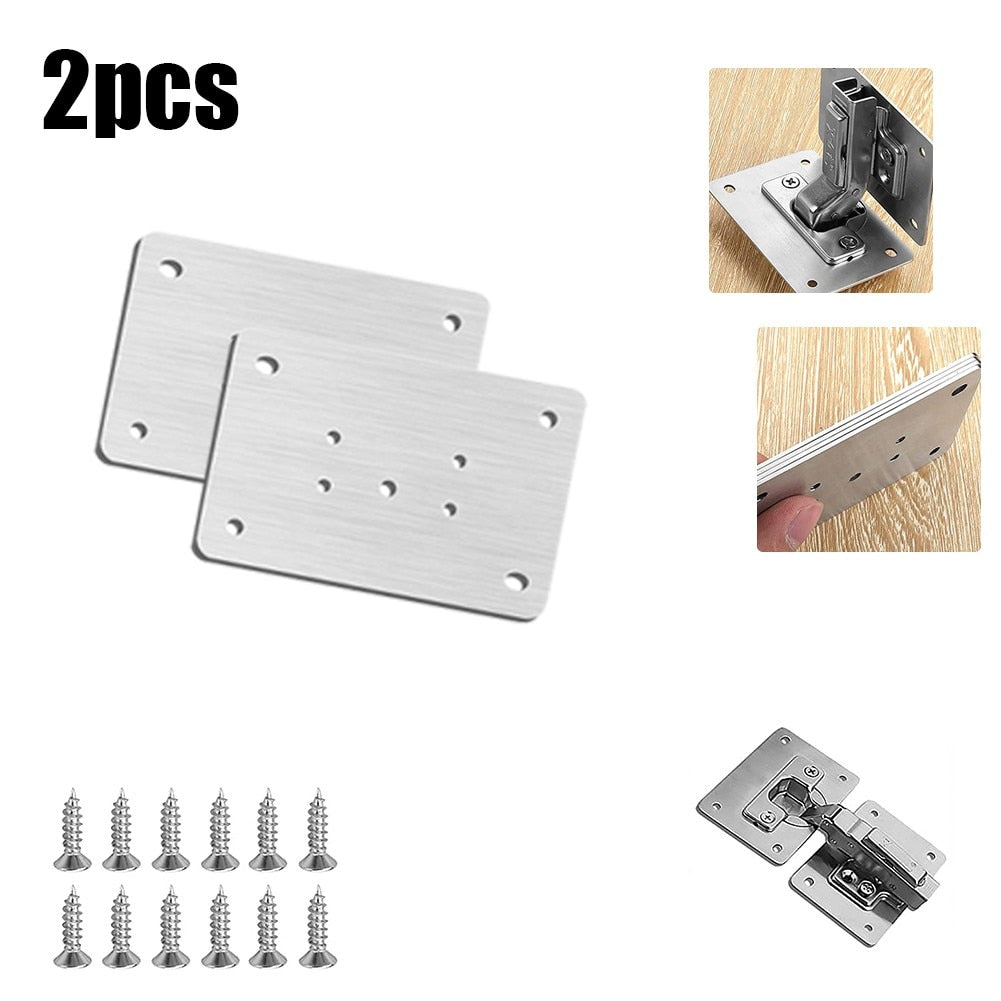 2/4/10/20pcs Stainless Steel Hinge Repair Plate For Cabinet Furniture Hinges Mounting Tool Kitchen Cupboard Door Fixing Plate