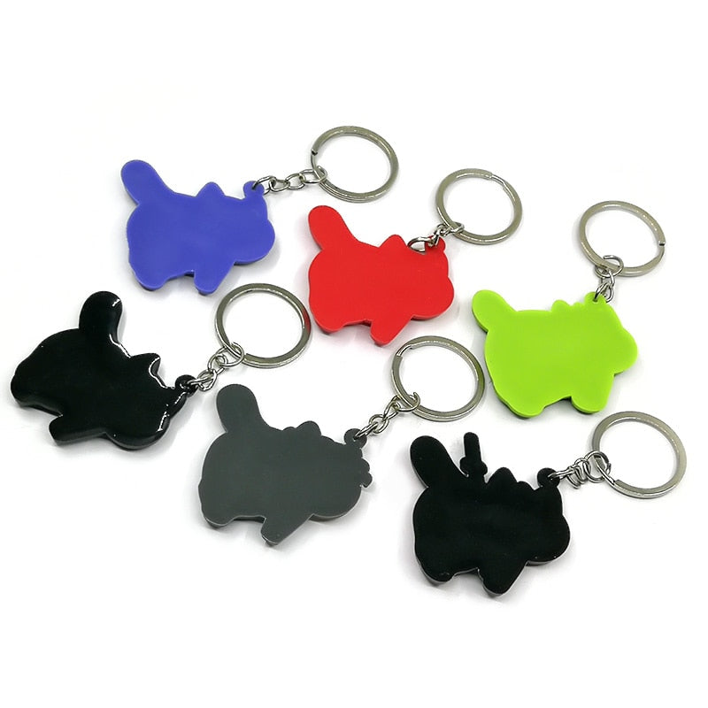 kids 1pcs PVC key ring cute animal Cartoon Keychain Lovely Mini dog frog cat shape Key holder fit women men kids keys accessories