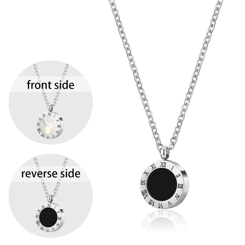 Luxury Elegant Roman Numeral Crystal Necklace Earrings Set For Women Fashion Stainless Steel Earrings 2021 Trend Wedding Jewelry