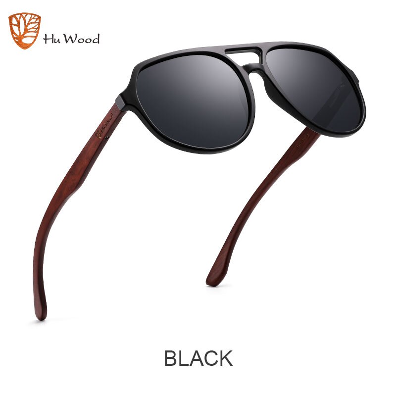 Hu Wood Brand Design Bamboo Wood Sunglasses Women Men Vintage Square Sun Glasses Fashion Coating Mirror Sunglass UV400 Oculos