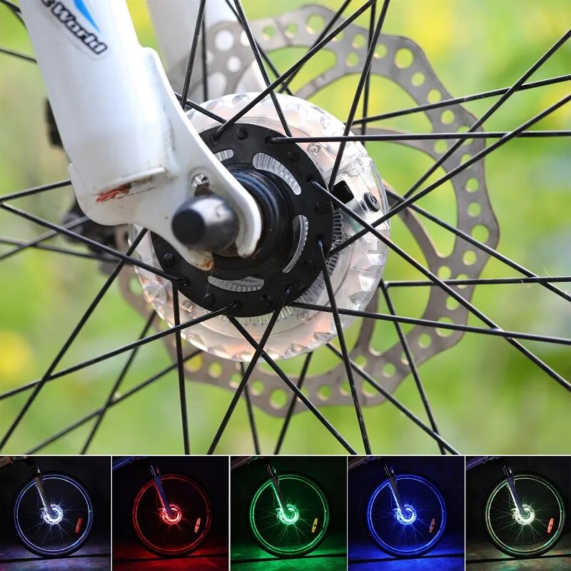 Smart LED Bicycle Wheel Light Bike Front Tail Hub Spoke One Lamp With 7 Color 18 Modes Rechargeable Kids Balance Bike Light
