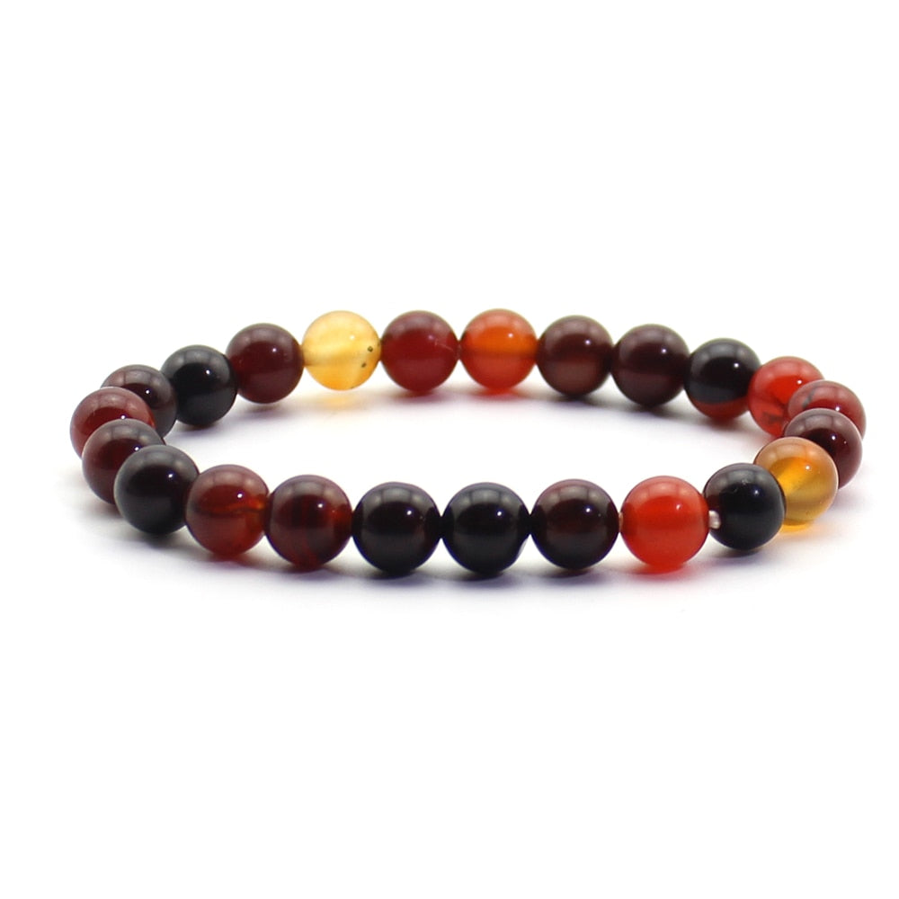 Nature Beaded Bracelet Men 8mm Natural Stone Lava Rock Tiger Eye Black Onyx Matte Healing Beads Stretch Charm Yoga Women Jewelry