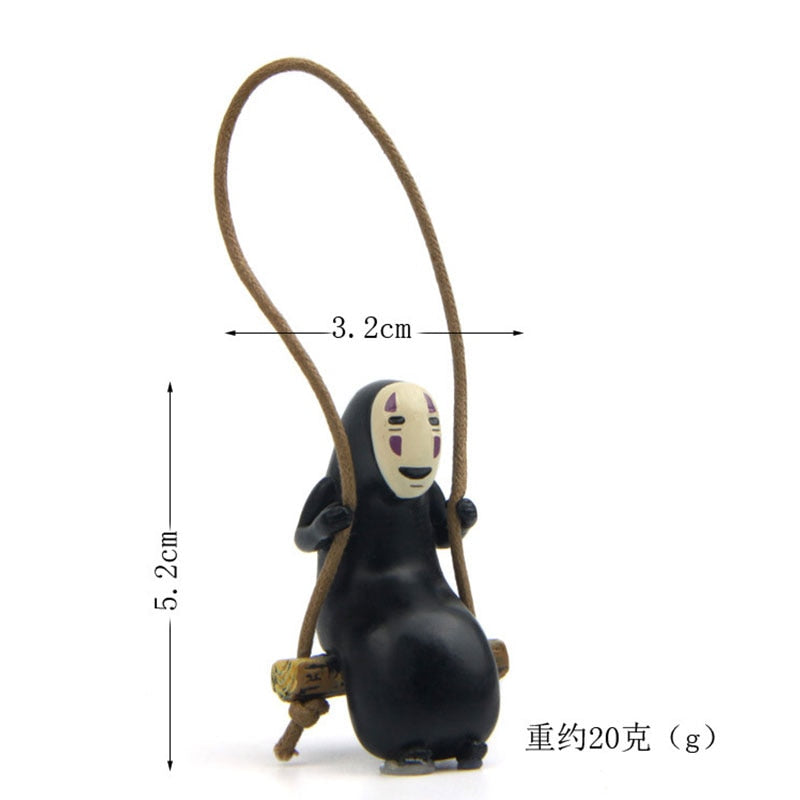 Spirited Away No Face Man Figures Toys Car Pendant Keychain MiyazakiHayao Swing No Face Man Action Model Anime Collection Gift