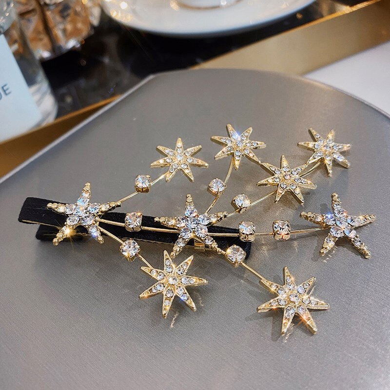 Korea Shiny Crystal Hair Clip Set Fashion Hair Accessories 2022 Trend For Women Girl Pearl Rhinestone Hairpin Side Clip For Hair