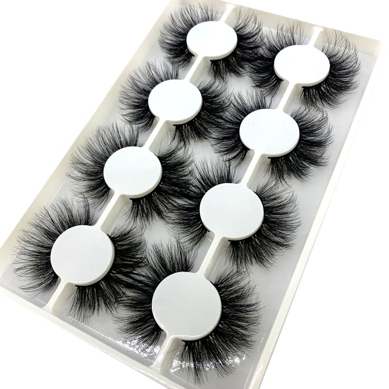 HBZGTLAD New 7/8 pairs 15-25mm natural 3D false eyelashes fake lashes makeup kit Mink Lashes extension mink eyelashes maquiagem