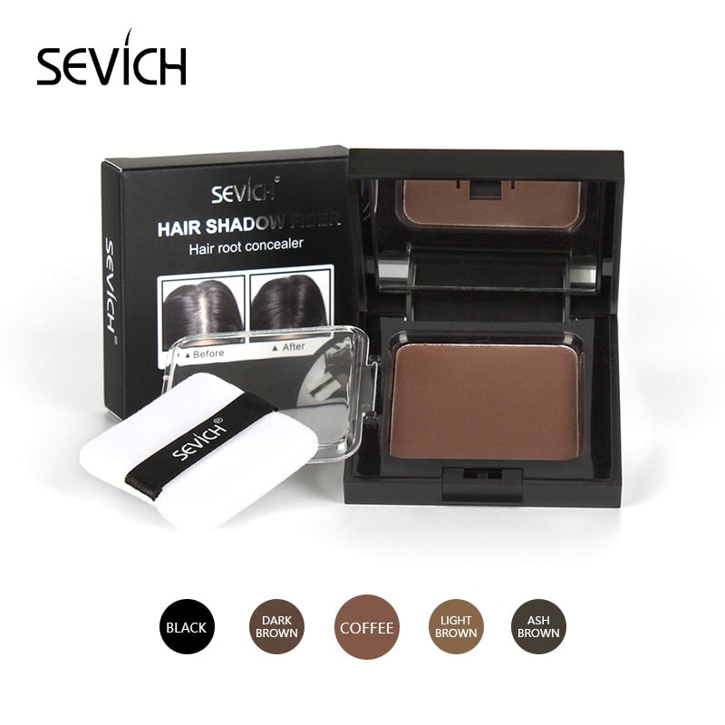 5 Colors 12g HairShadow Powder Waterproof Hairline Edge Control Powder Root Cover Up Dark BrownHair Concealer With Puff