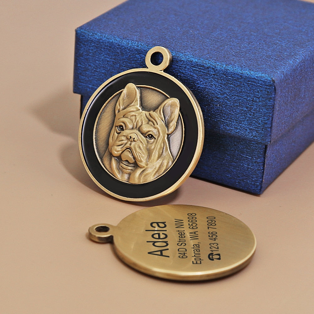 Customized Dog ID Tag Personalized Dogs Cats Tags Nameplate Anti-lost Name Plates Free Engraving Pet Pendant With Gift Box