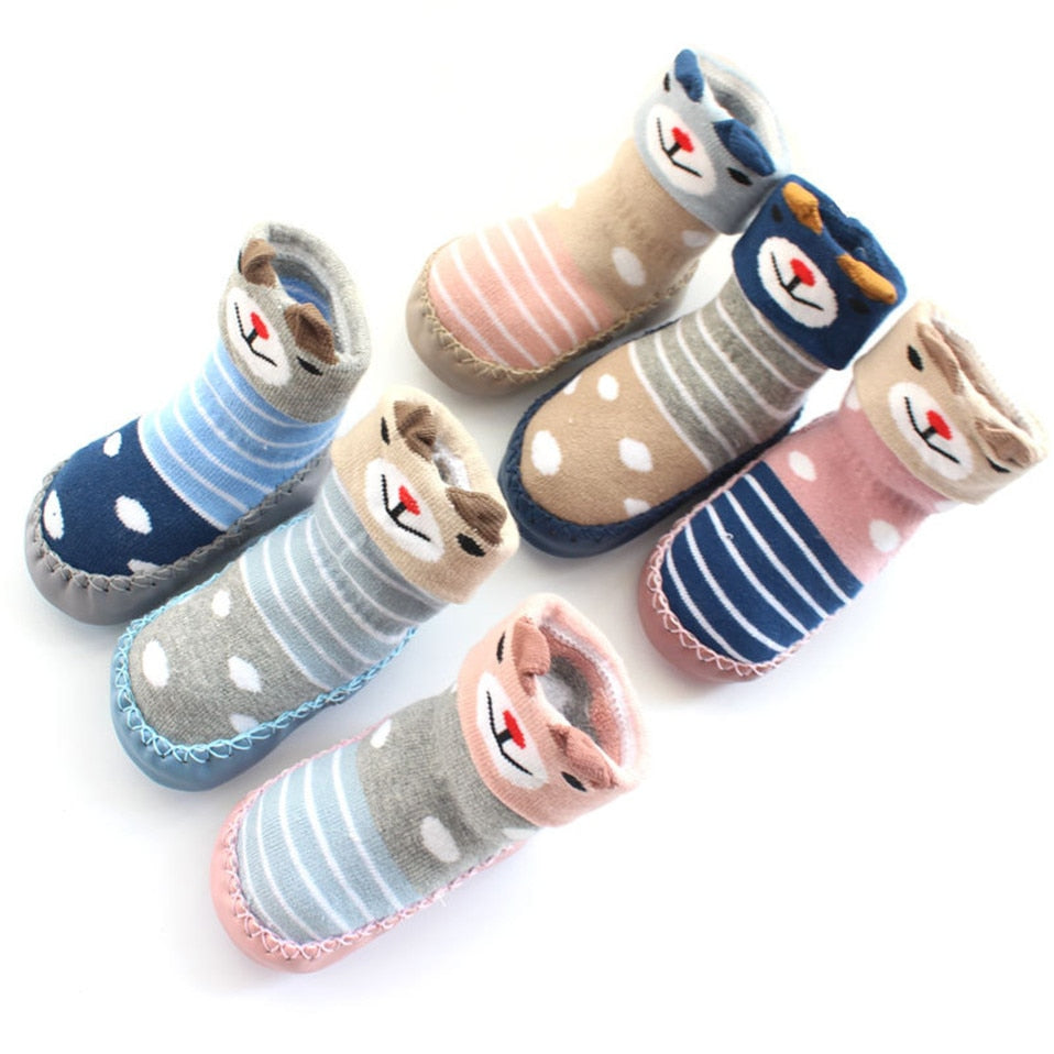 2023 New born Baby Socks With Rubber Soles Infant Baby Girls Boys Shoes Spring Autumn Baby Floor Socks Anti Slip Soft Sole Sock