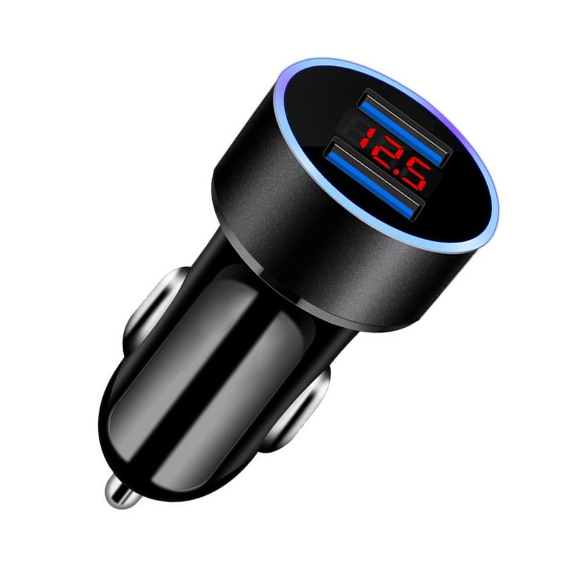 FONKEN 2 USB Car Charger Mobile Phone Charge Adapter LED Fast Charge For Iphone Samsung XIaomi Redmi Universal Phone Chargers